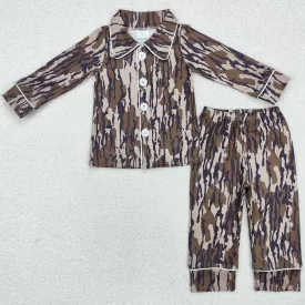 Baby Boys Pajamas Camo Fall Bottomland Buttons Top Pants Pajamas Sets BLP0705