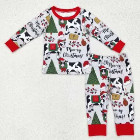 Baby Boys Pajamas Christmas Cows Top Pants Pajamas Sets BLP0513