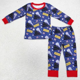 Baby Boys Pajamas Christmas Train Tee Shirt Pants Pajamas Clothes Sets BLP0544