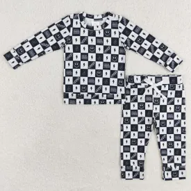 Baby Boys Pajamas Western Black Checkered Top Pants Pajamas Sets BLP0567