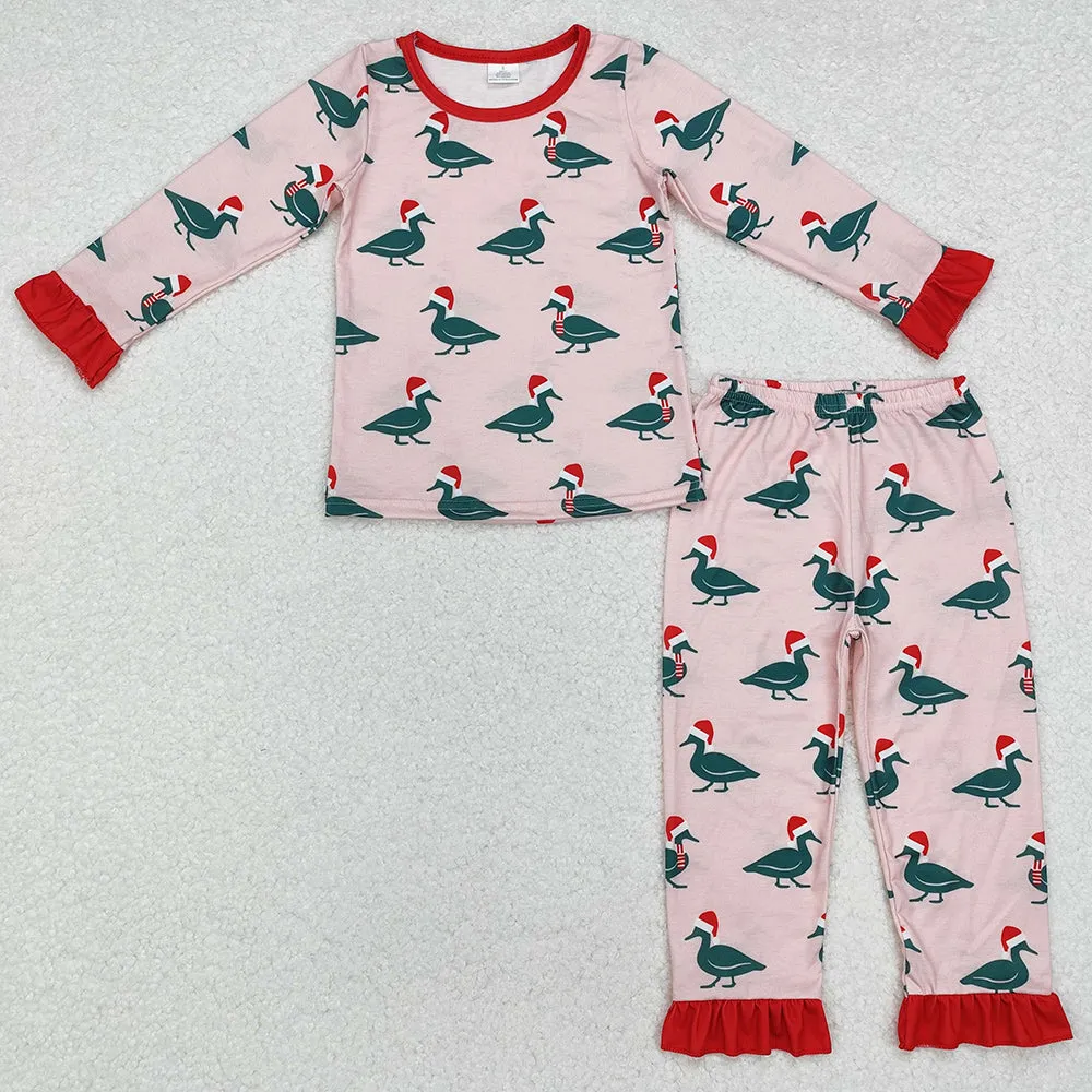 Baby Girls Pajamas Christmas Ducks Bamboo Pajamas Sets GLP1892