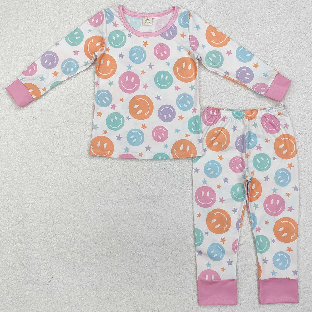 Baby Girls Pajamas Colorful Stars Bamboo Pajamas Sets GLP1694