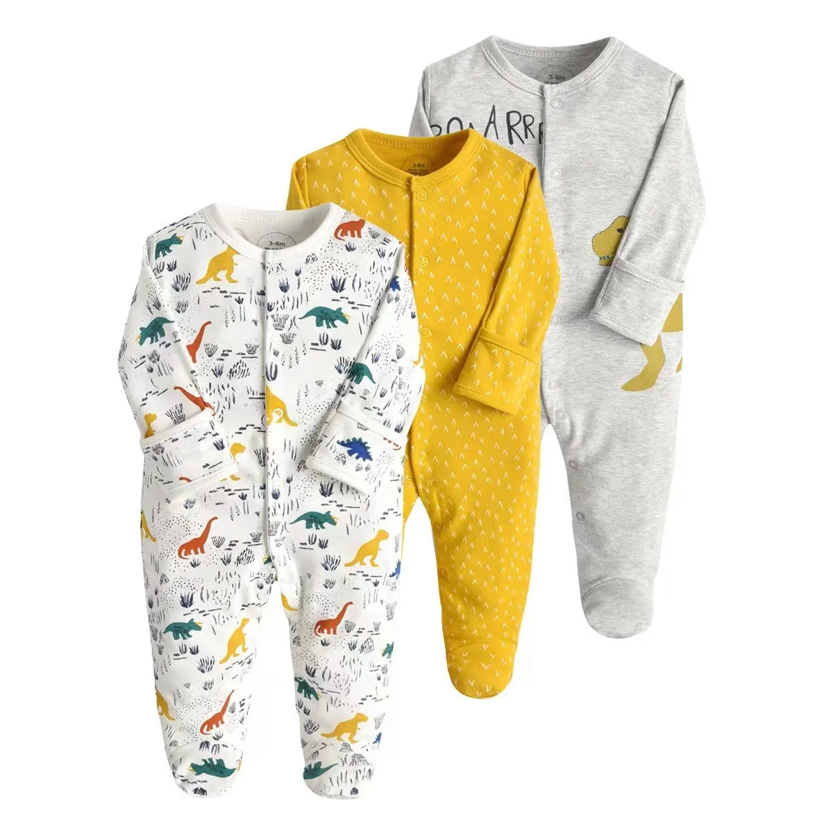 Baby Neutral 3-Pack Cotton Footed Sleep and Play