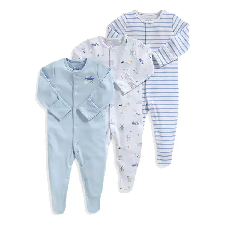 Baby Neutral 3-Pack Cotton Footed Sleep and Play