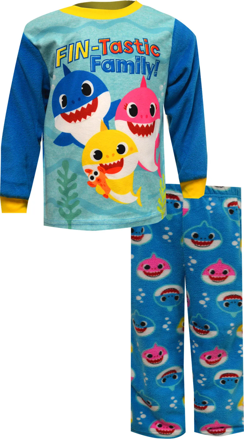 Baby Shark Blue Fleece Fin-Tastic Family Toddler Pajamas