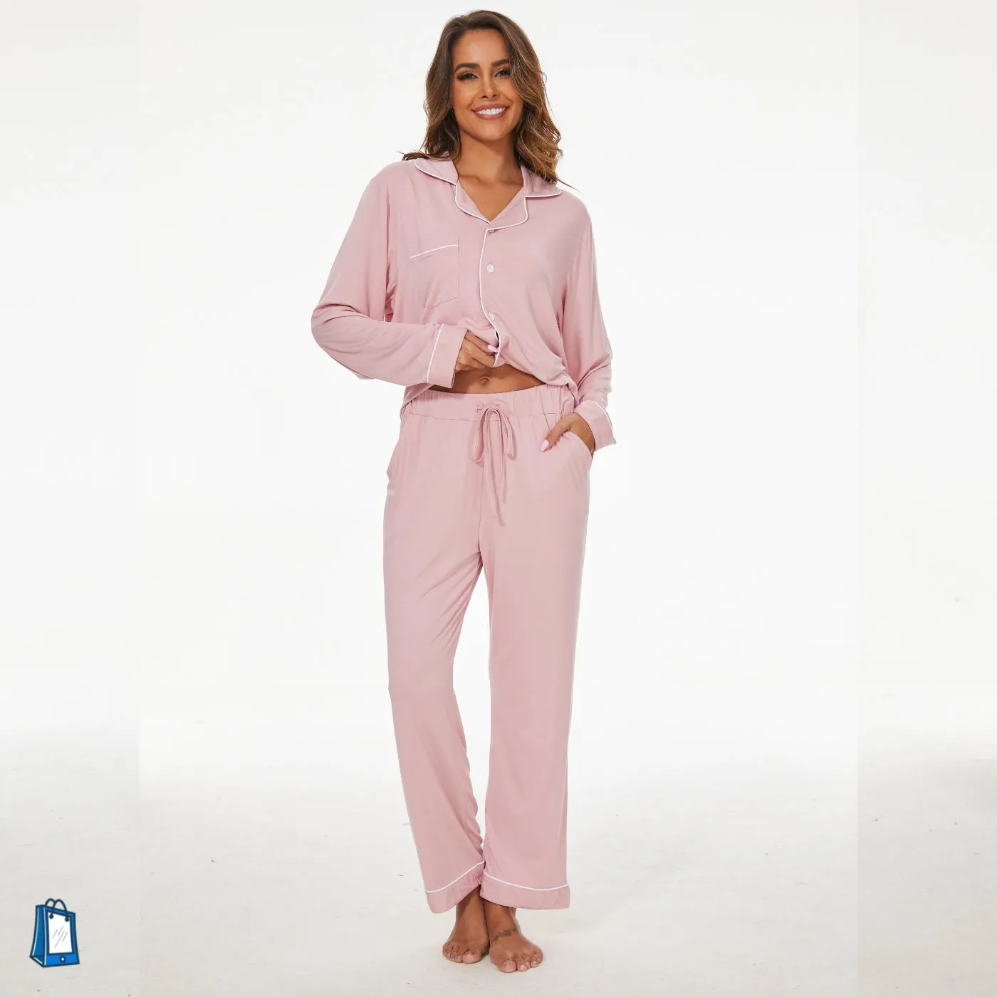 Bamboo Pajama for Women Long Sleeve Sleepwear Set