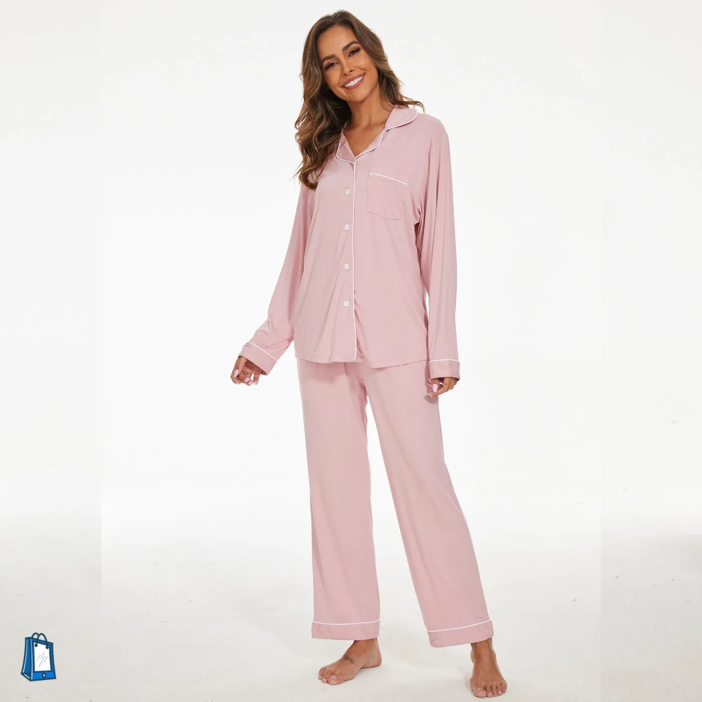 Bamboo Pajama for Women Long Sleeve Sleepwear Set