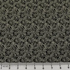 Black Graphic Floral Cotton Print