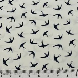 Black on White Swifts Cotton Print