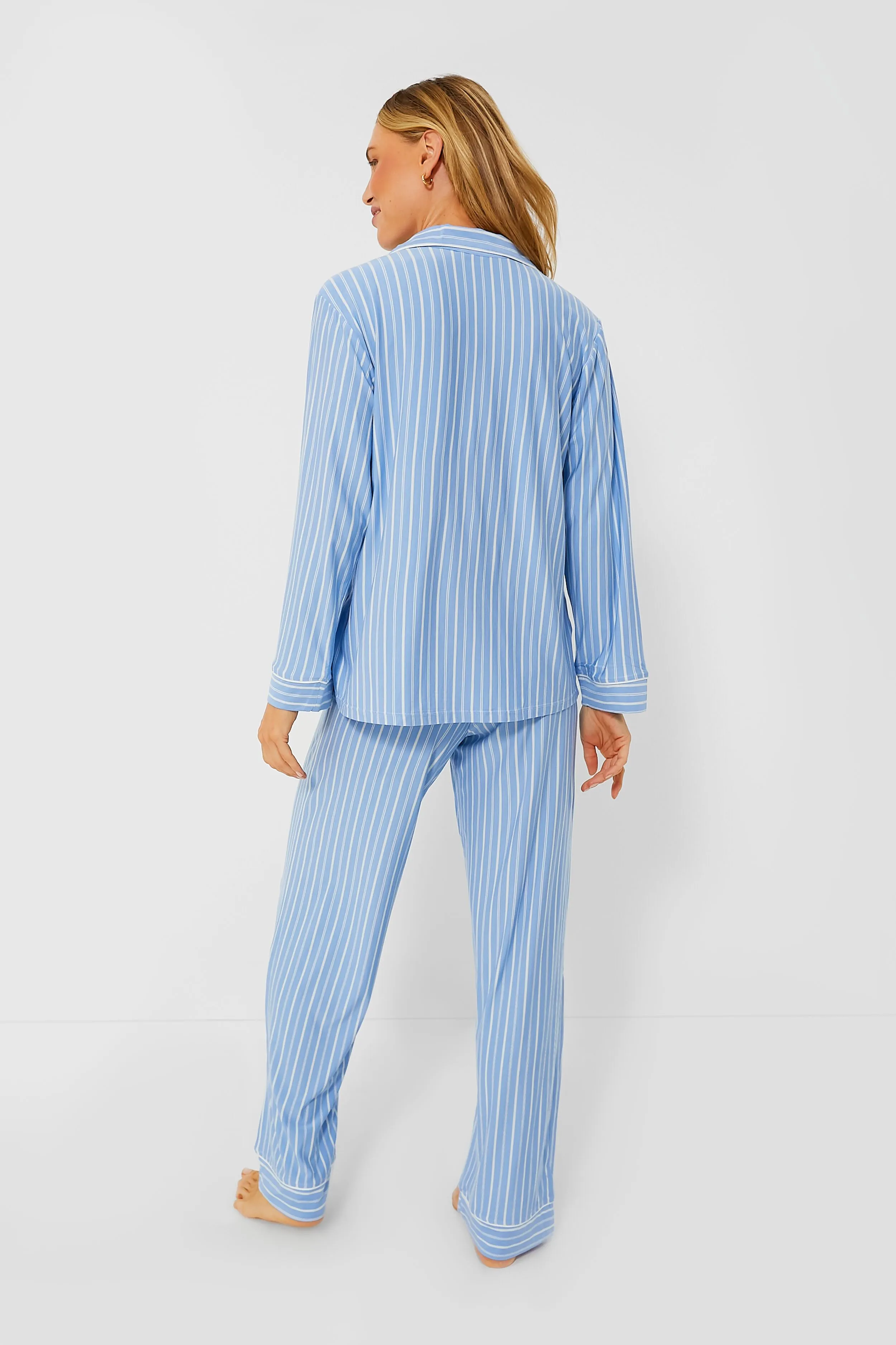 Blue Ivory Gisele Printed The Tencel Modal Long PJ Set