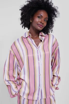 Blush Stripes Oversized Shirt