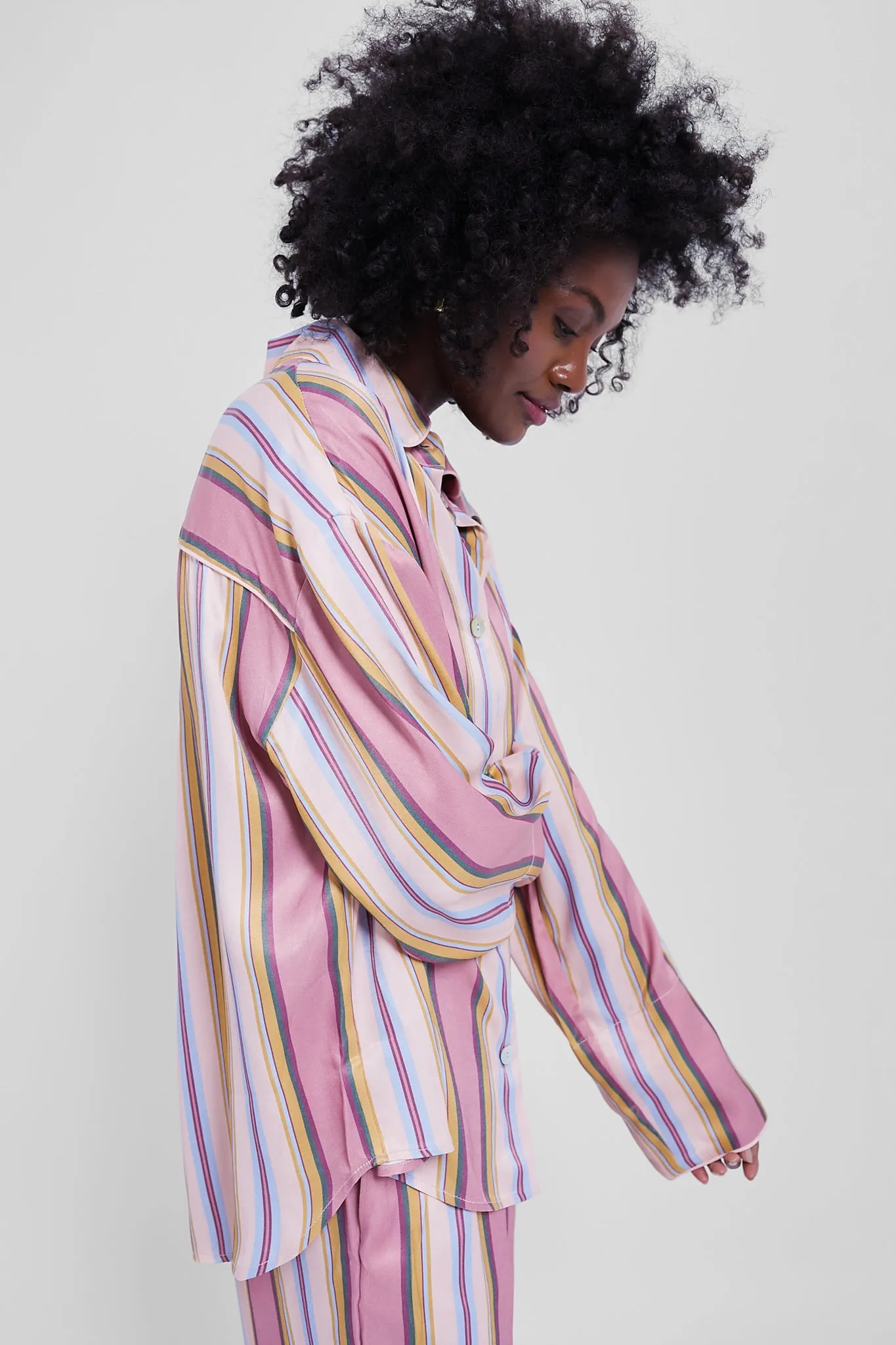 Blush Stripes Oversized Shirt