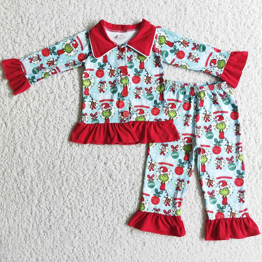 Boutique Boys Sleepwear Christmas Baby Kids Boys Pajamas Set High Quality 6 C11-17