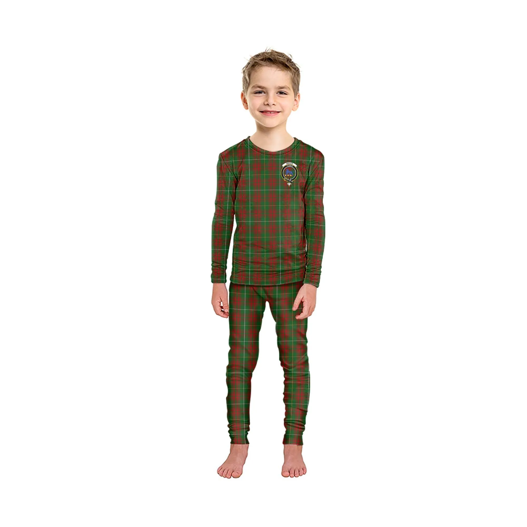 Bruce Hunting Tartan Pajamas Family Set with Family Crest