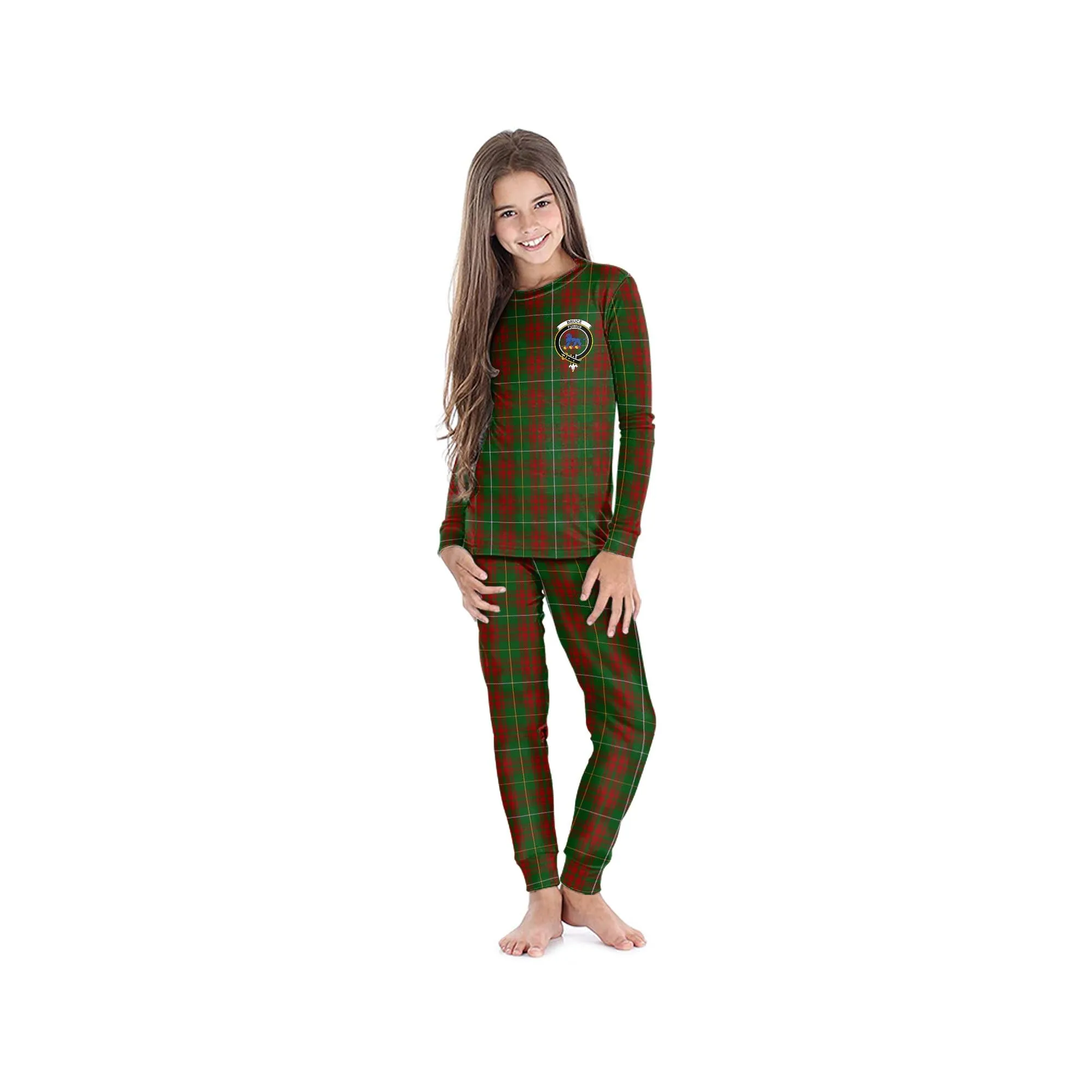 Bruce Hunting Tartan Pajamas Family Set with Family Crest