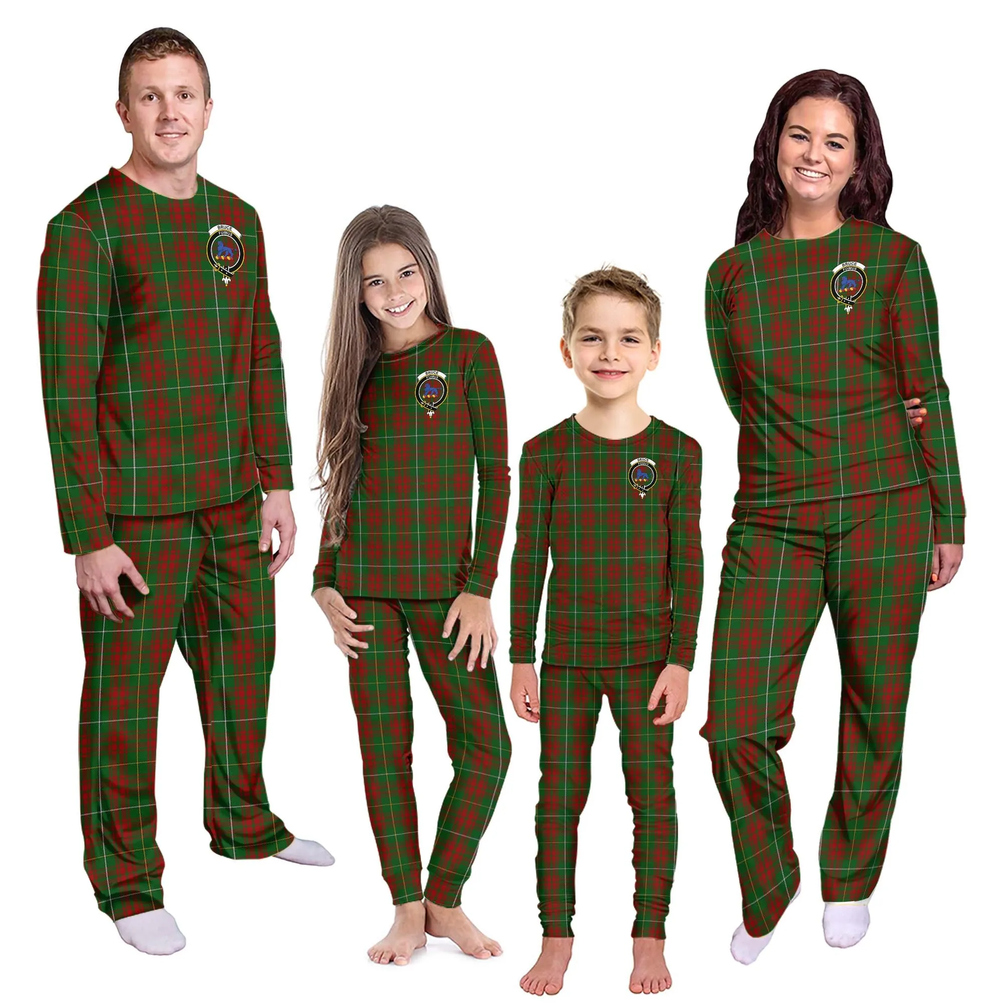 Bruce Hunting Tartan Pajamas Family Set with Family Crest