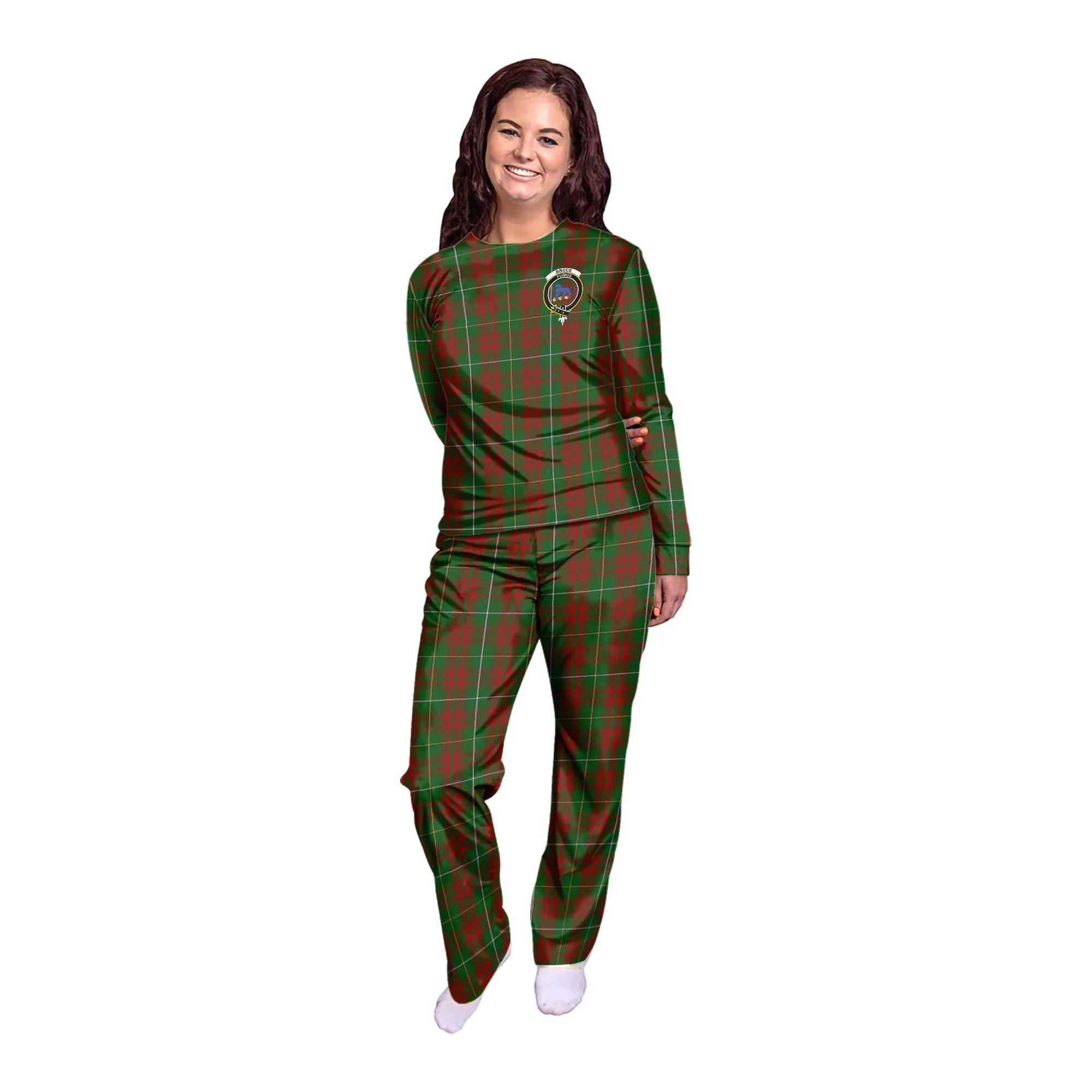 Bruce Hunting Tartan Pajamas Family Set with Family Crest