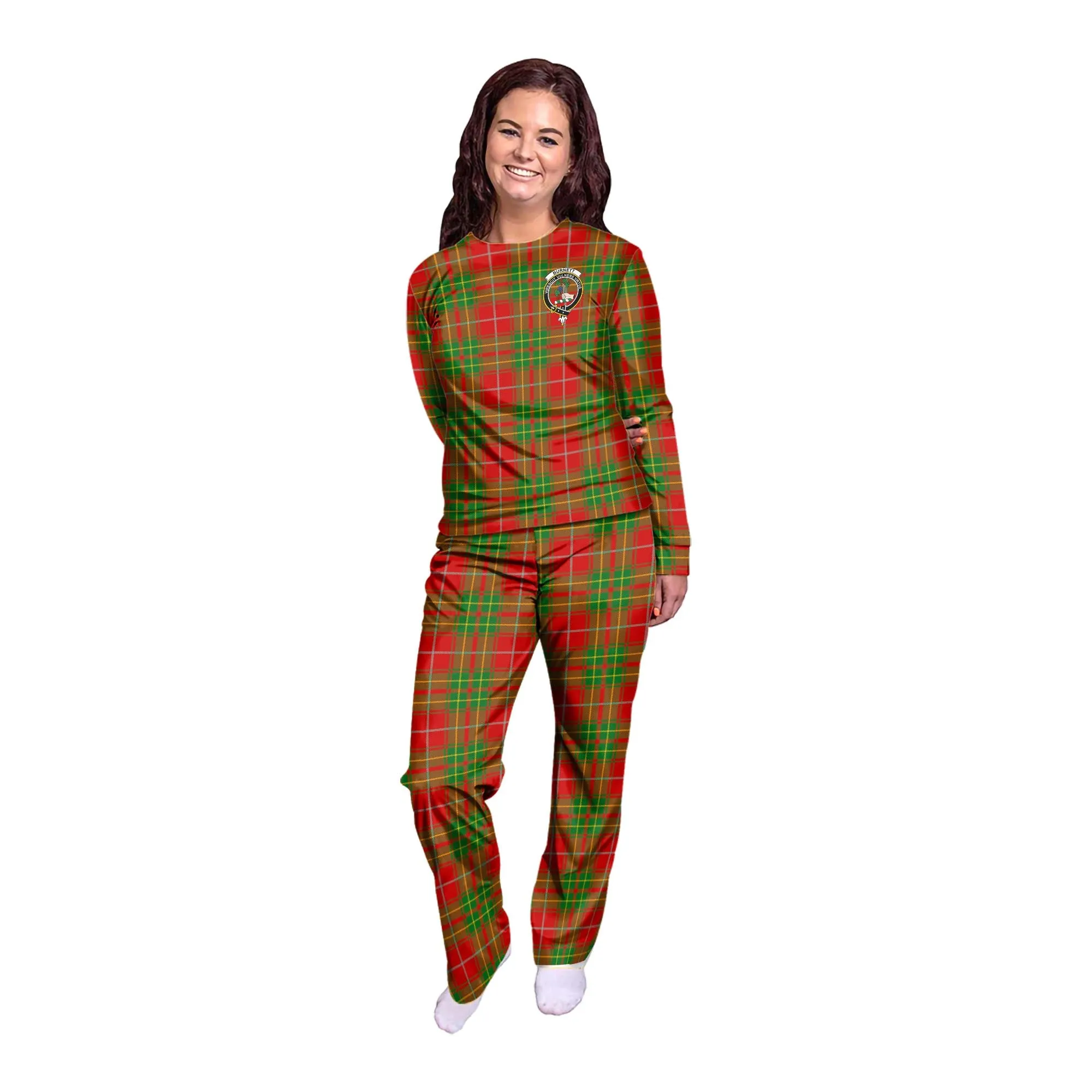 Burnett Tartan Pajamas Family Set with Family Crest