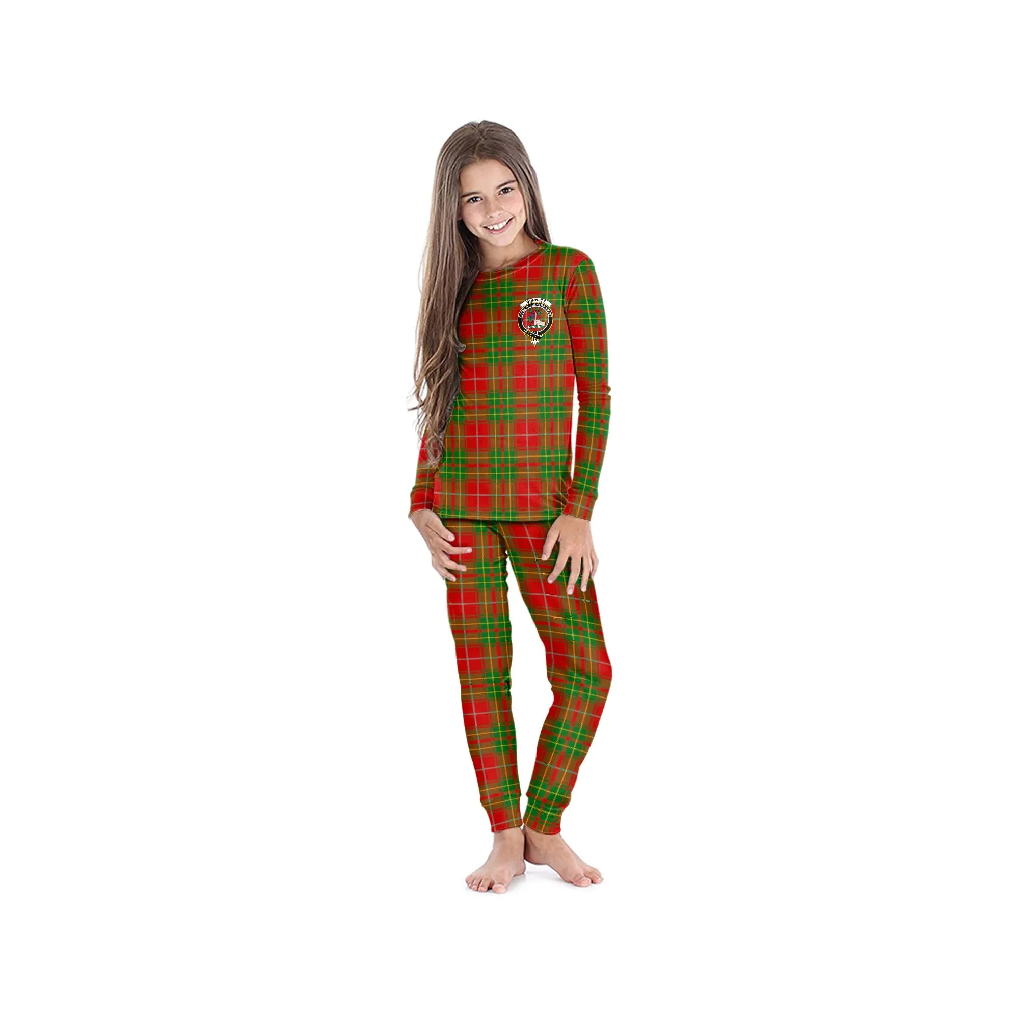 Burnett Tartan Pajamas Family Set with Family Crest