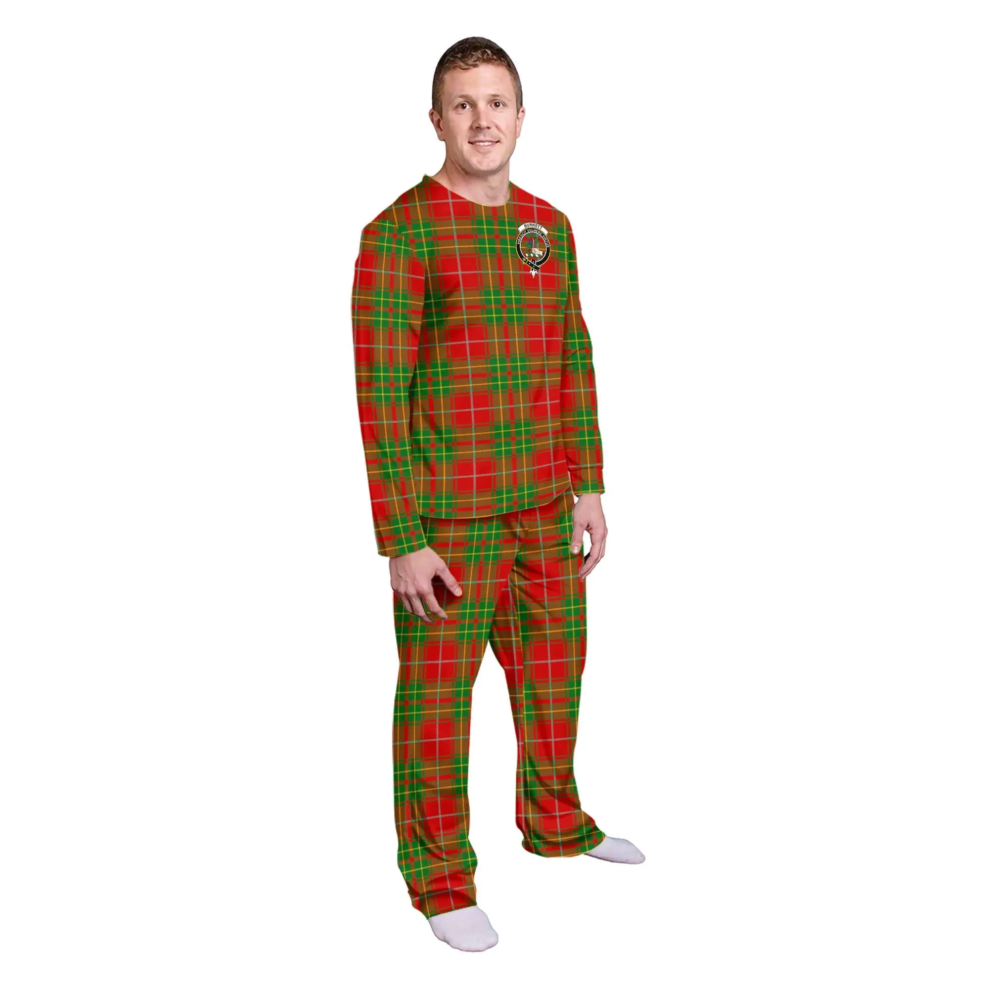 Burnett Tartan Pajamas Family Set with Family Crest