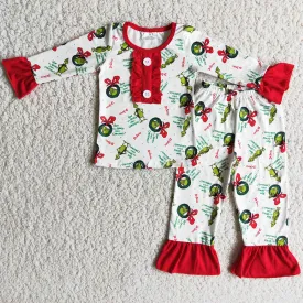 Christmas Kids Pajamas Girls Nightgown Boutique Baby Girl Pajamas Set 6 A20-3