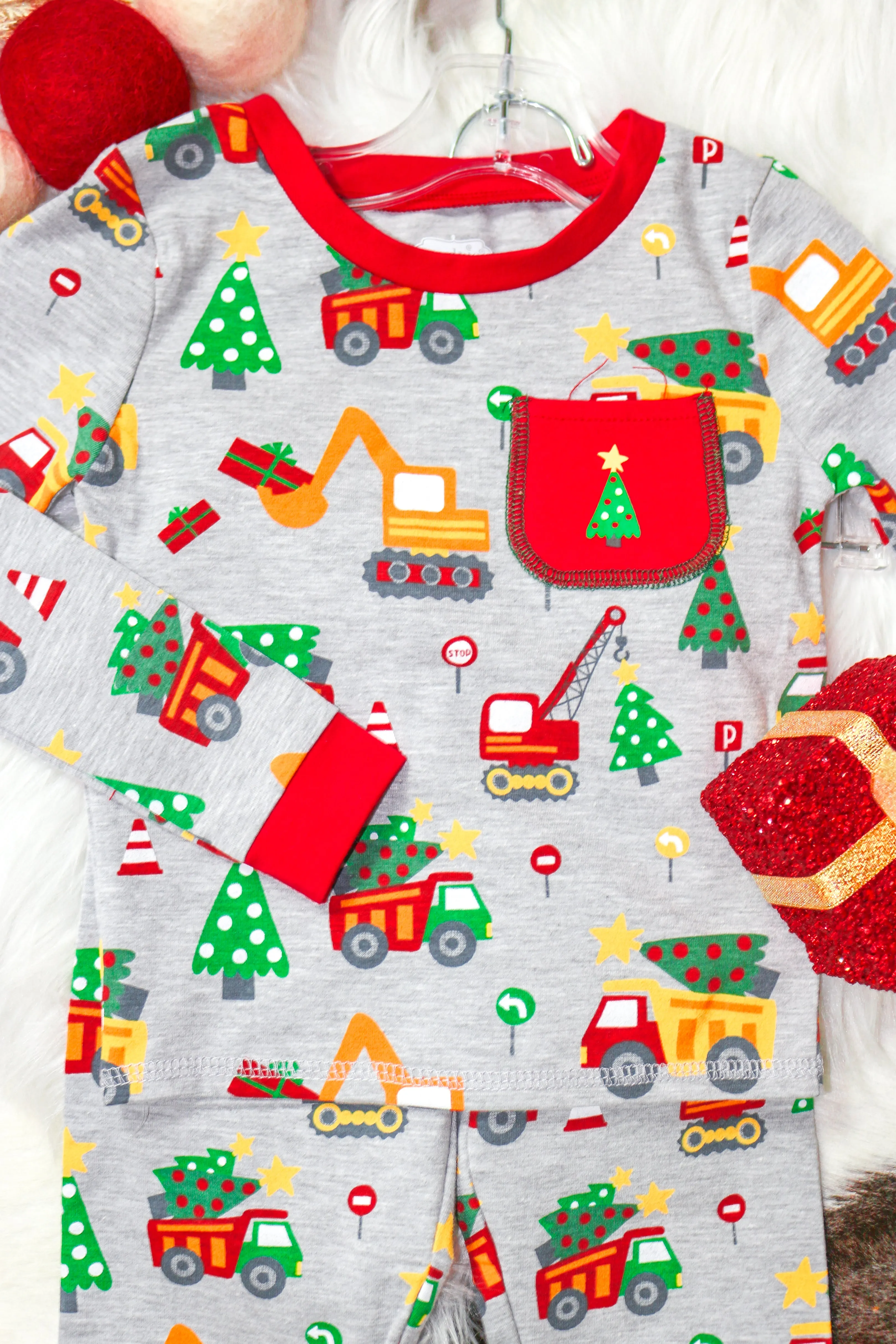 Christmas Truck Construction Toddler Pajamas