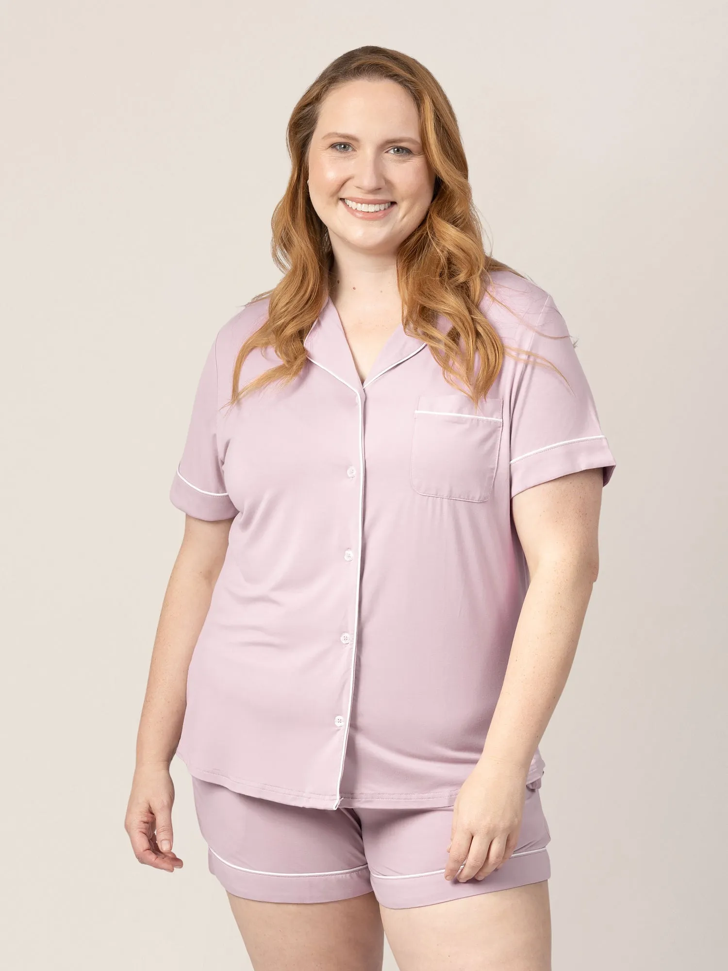 Clea Bamboo Short Sleeve Pajama Set | Lilac