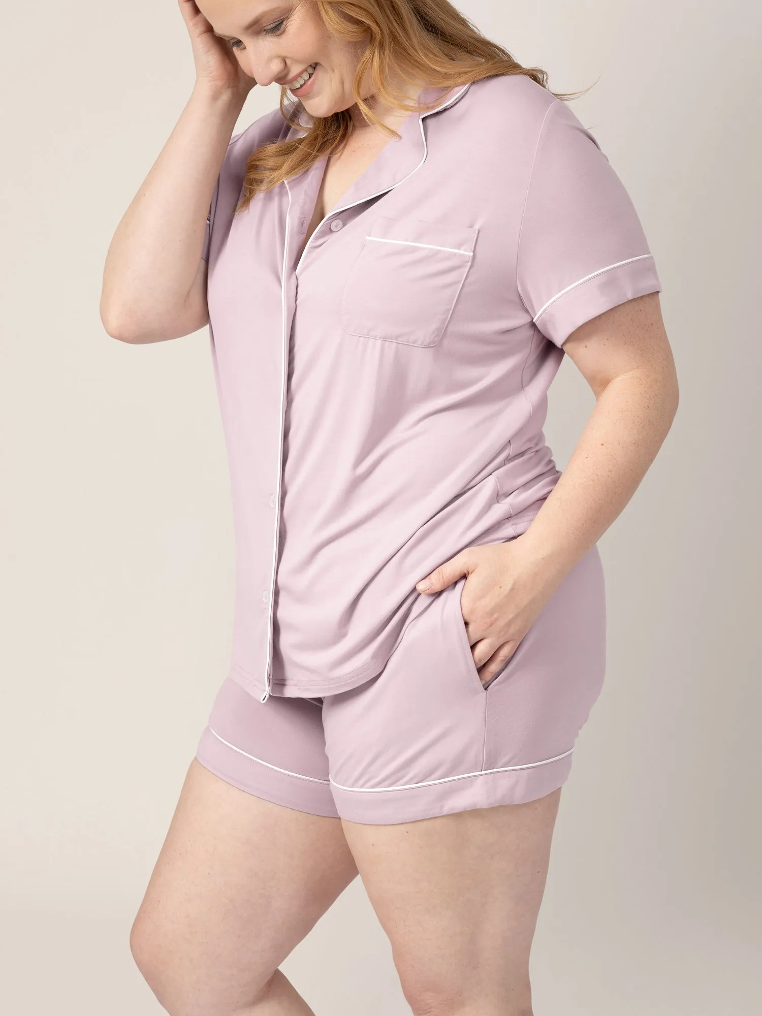 Clea Bamboo Short Sleeve Pajama Set | Lilac