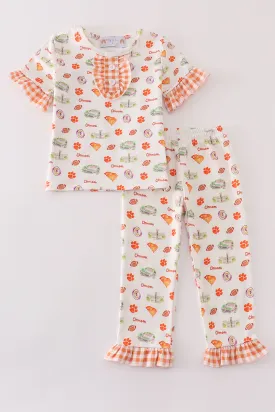 Clemson football baby girl pajamas set