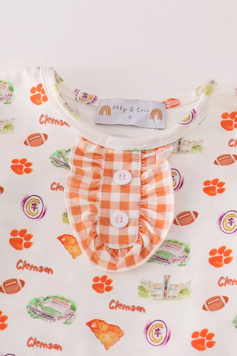 Clemson football baby girl pajamas set