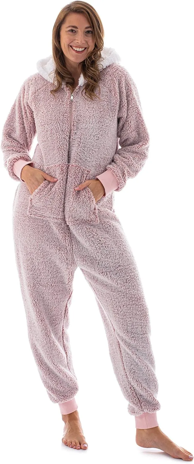 Cozy Pink Teddy Fleece Women’s Pajamas Large