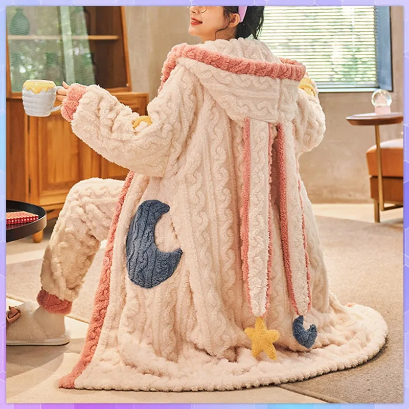 Cute Hooded Robe Winter Pajamas