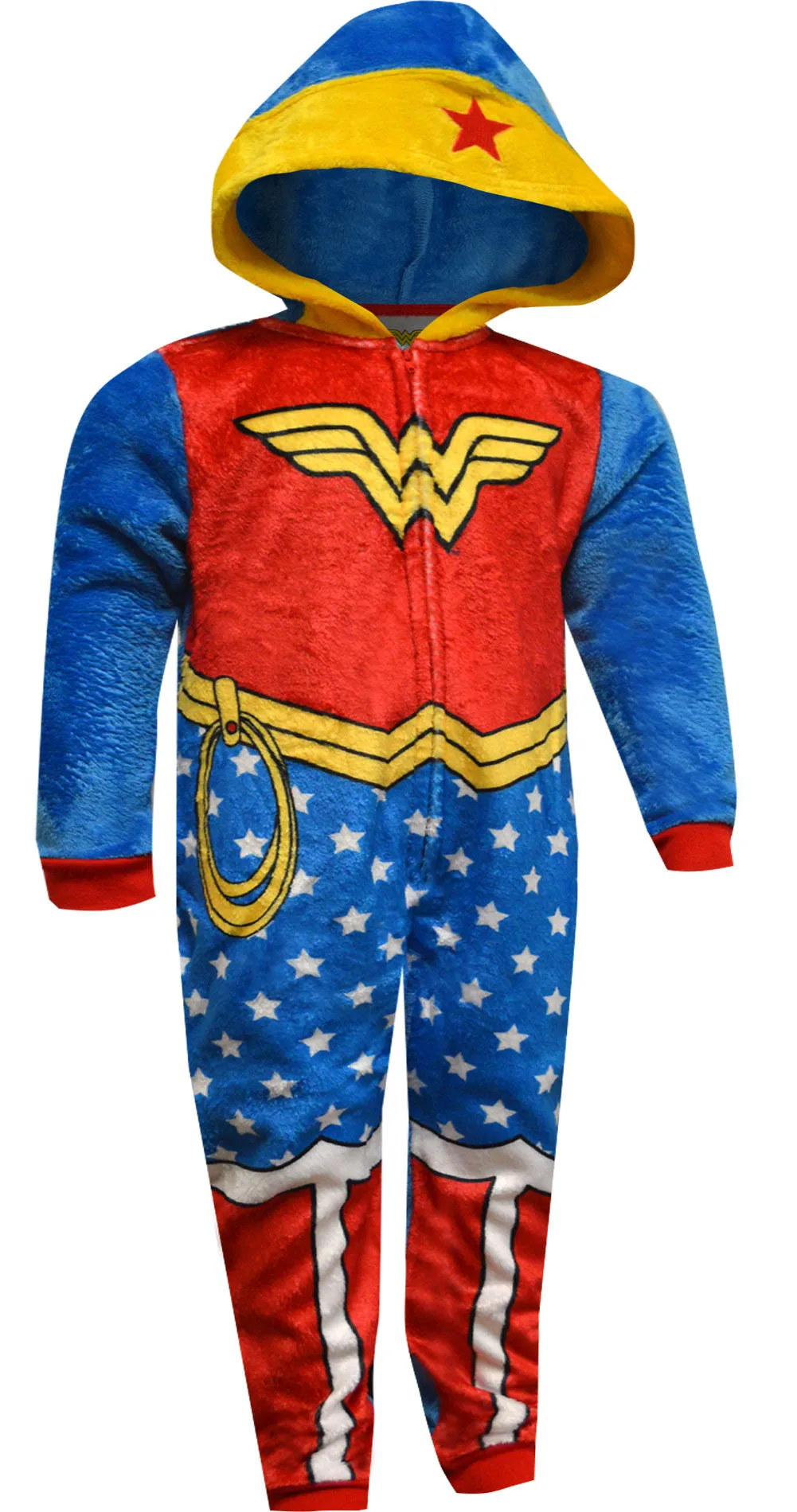 DC Comics Wonder Woman Plush Fleece Hooded Sleeper Pajamas