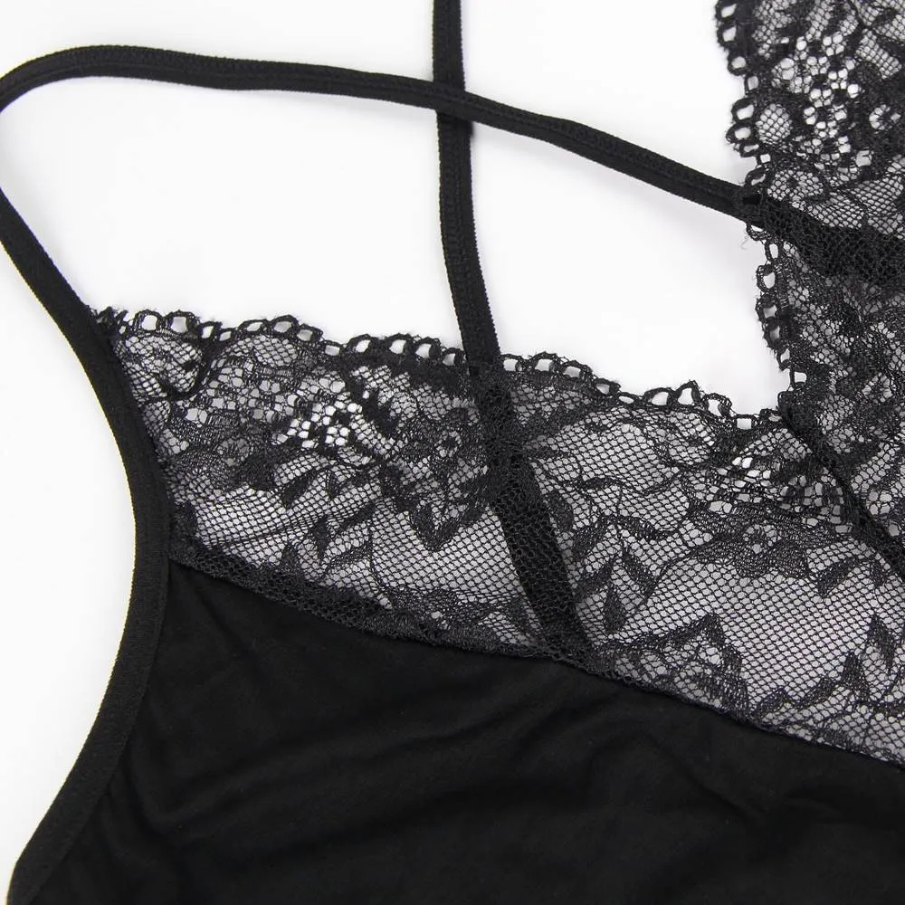 Dreamy Black Lace Intimates Sleepwear