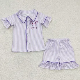 Easter Boutique Baby Girls Pajamas Bunny Print Cute Girls Sleepwear Set GSSO0144