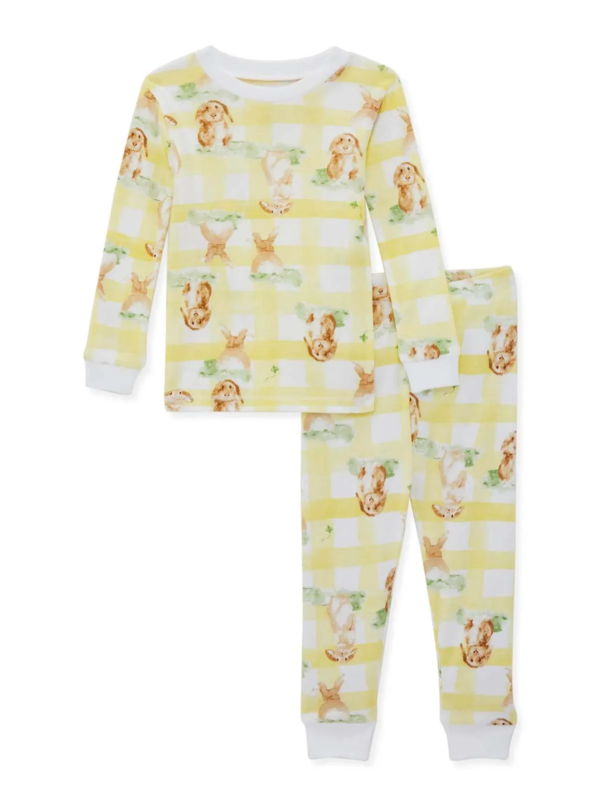 Easter Organic 2-Piece Pajama Set, Bunny Plaid