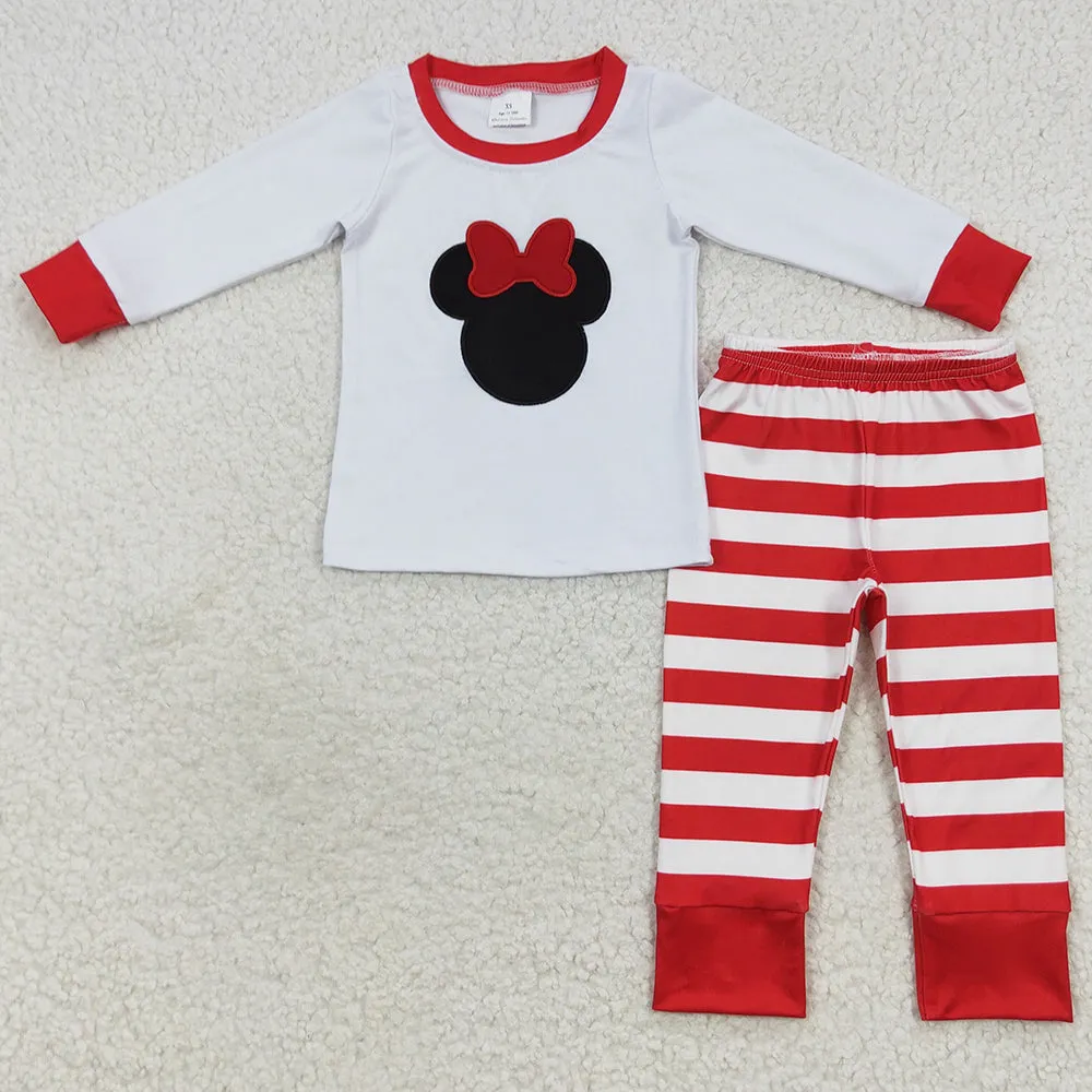 Embroidery Cotton Boutique Kids Pajamas Sets GLP0508