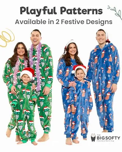 Family Christmas Onesies Adult & Kids - Christmas Onesies Women Pajamas - Christmas Kid & Adult Onesie Pajamas for Women/Men/Kids, Fleece Onesies for Women, Teens/Adult PJs - Blue Reindeer (Adult 2XL)