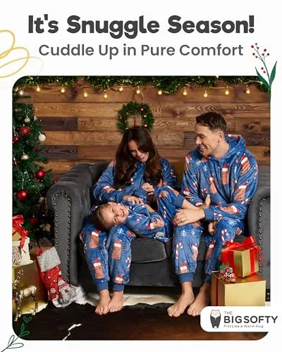 Family Christmas Onesies Adult & Kids - Christmas Onesies Women Pajamas - Christmas Kid & Adult Onesie Pajamas for Women/Men/Kids, Fleece Onesies for Women, Teens/Adult PJs - Blue Reindeer (Adult 2XL)