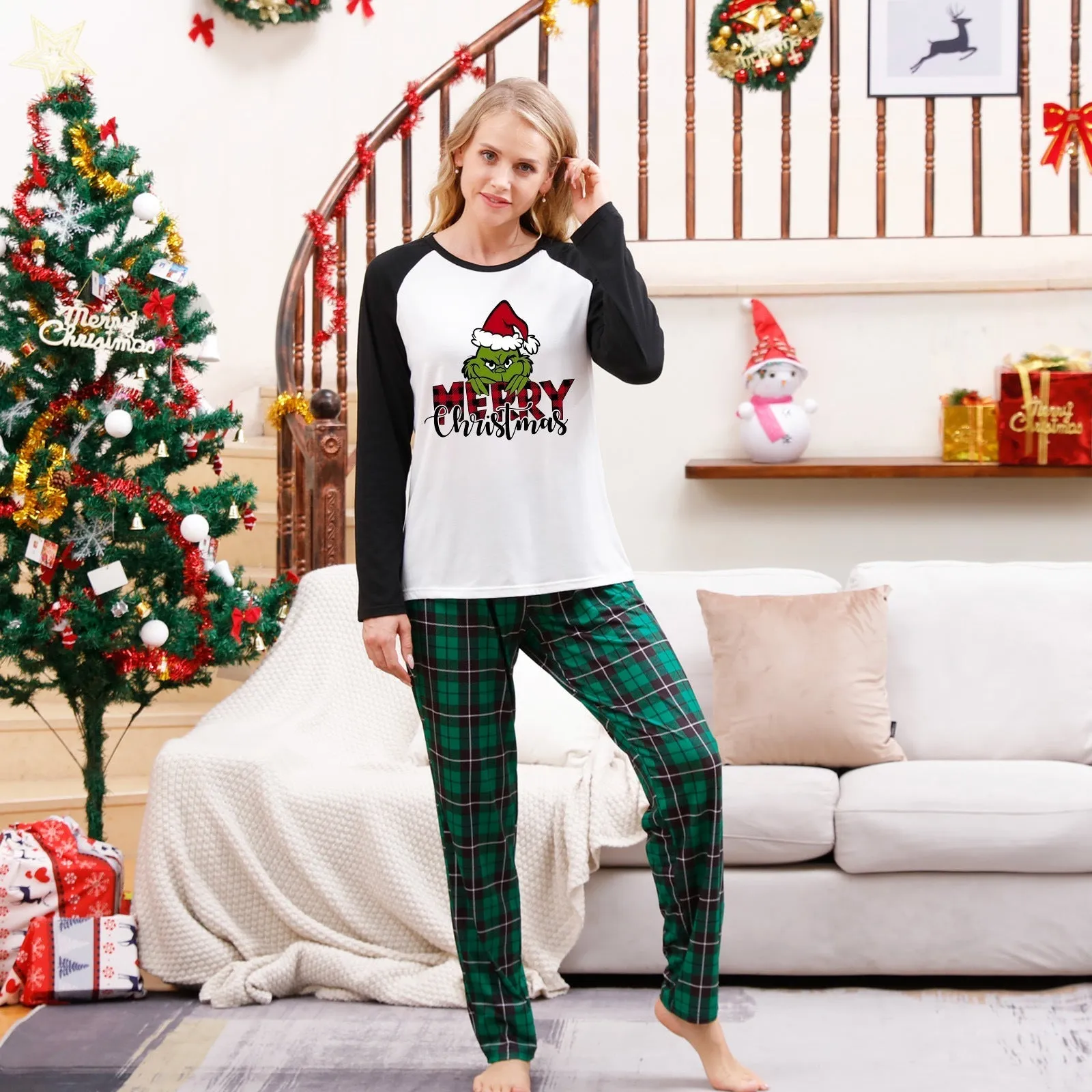 Family Matching Grinch Parent-Child Pajama Set