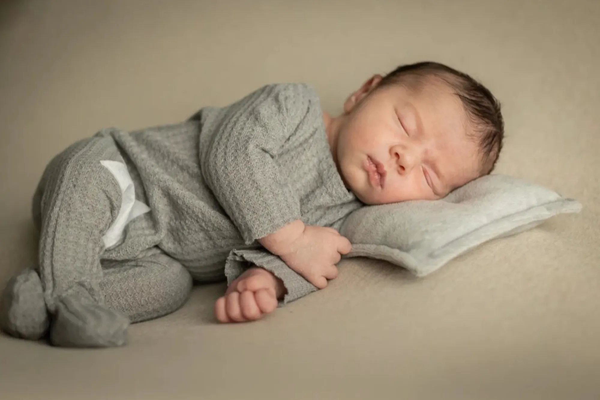 Footed Pajamas & Hat - Perforated - Silver