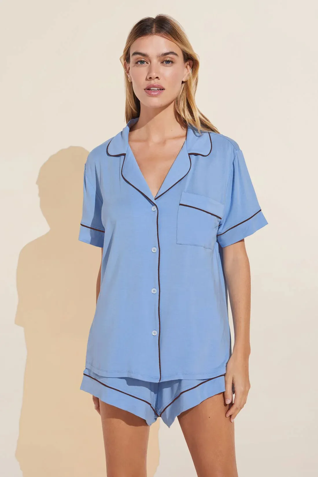 GISELE Relaxed Short PJ Set in Vista Blue/Java