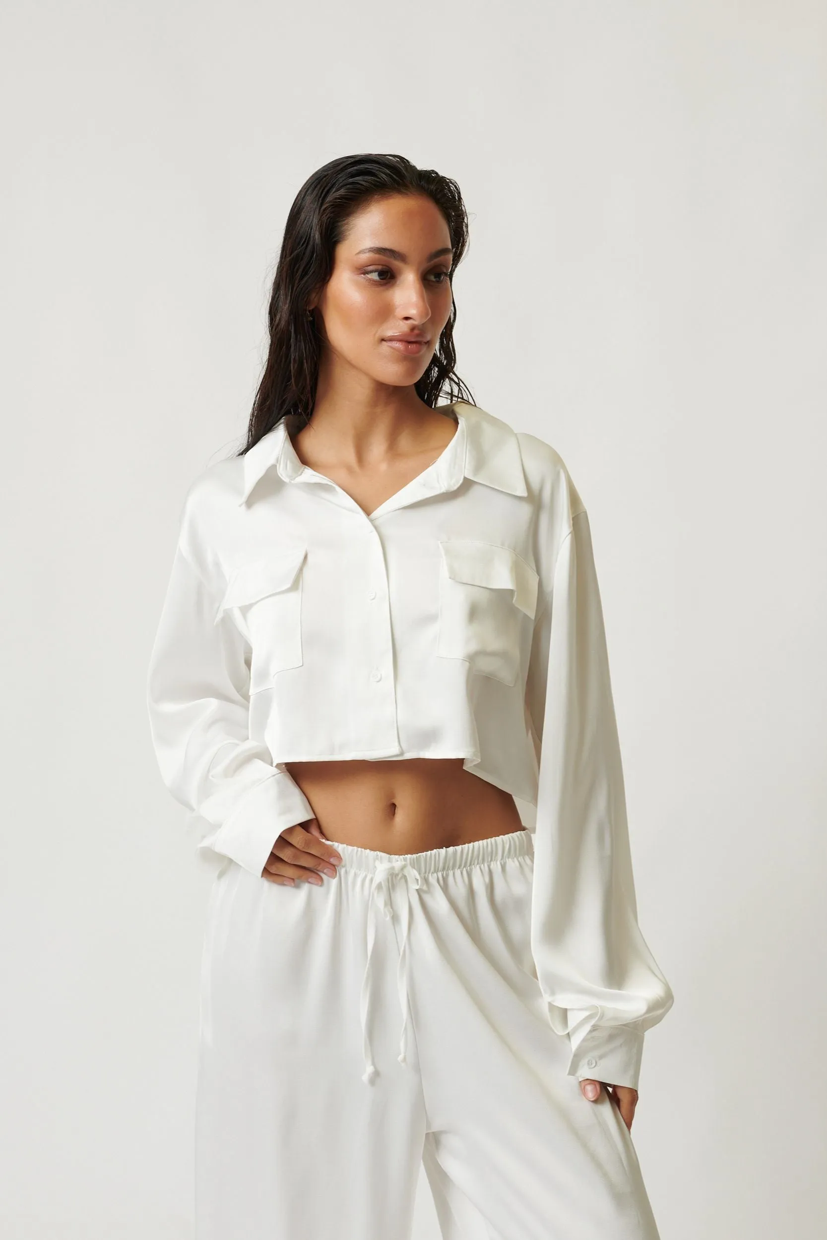 Gracie Shirt Pant Set Ivory