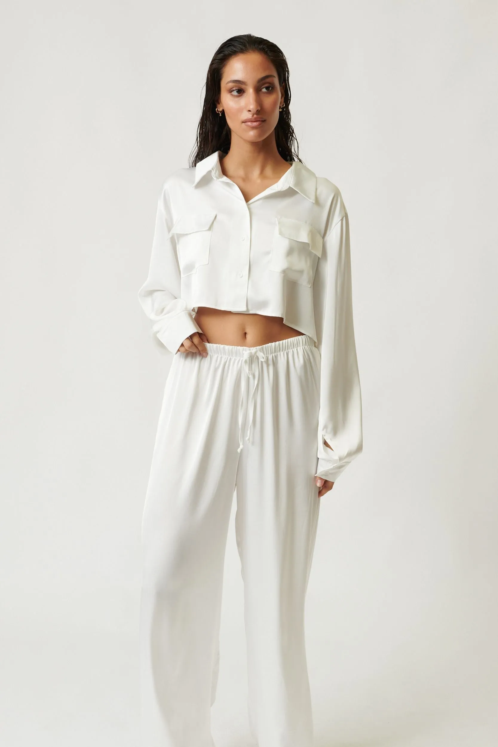 Gracie Shirt Pant Set Ivory