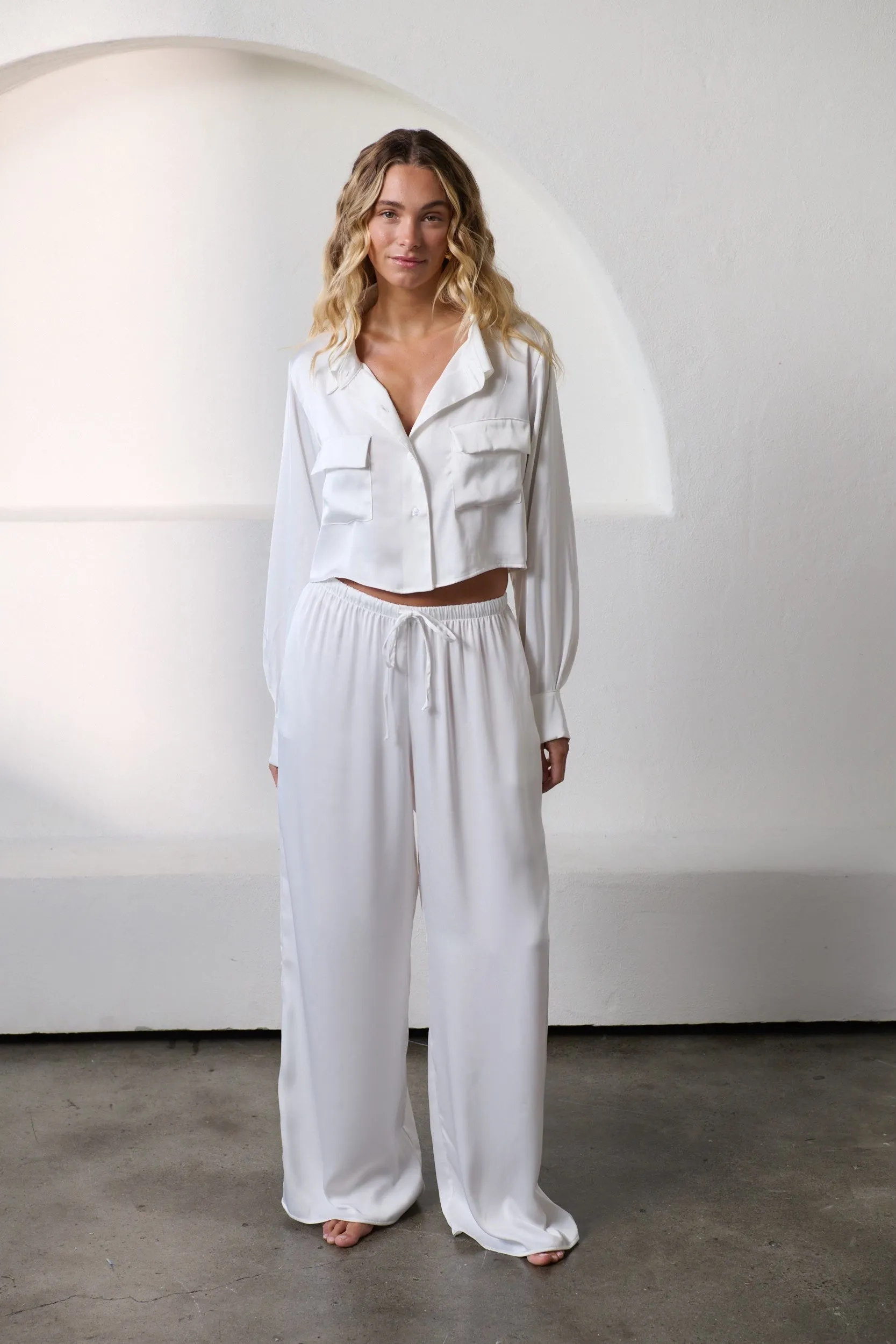 Gracie Shirt Pant Set Ivory