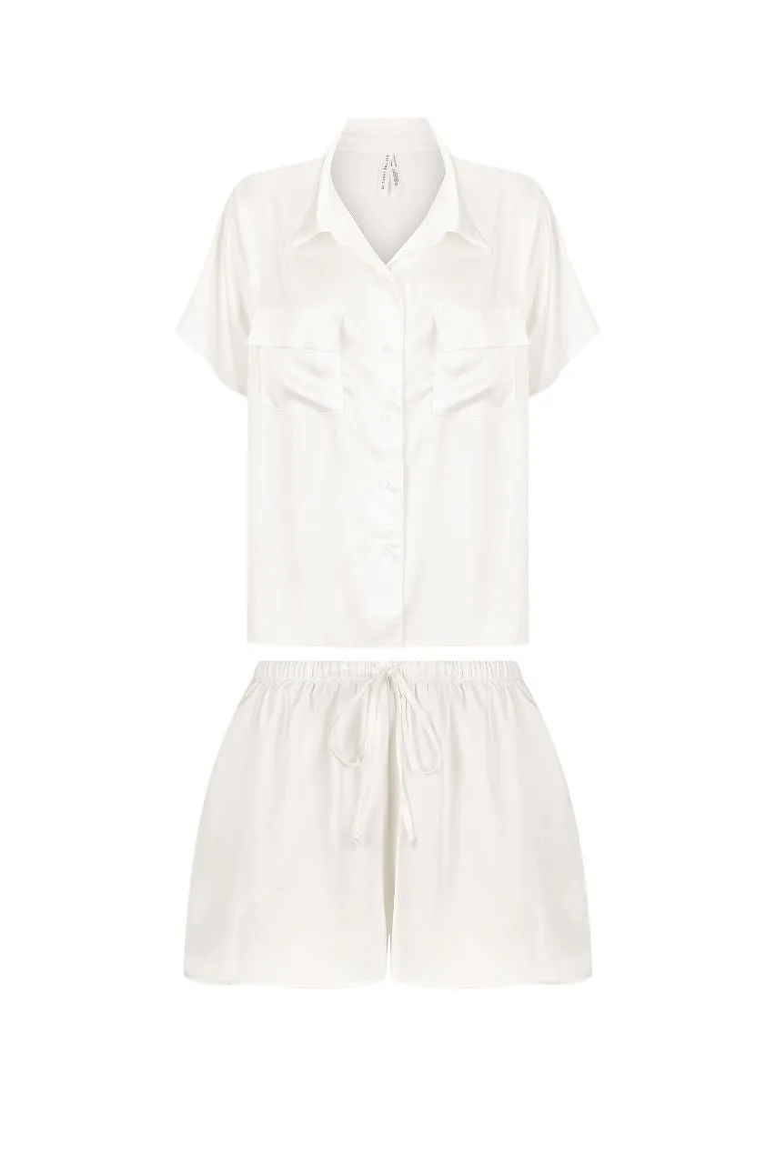 Gracie Short Sleeve Short Set Ivory