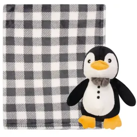 Hudson Baby Plush Blanket And Toy - Mr Penquin