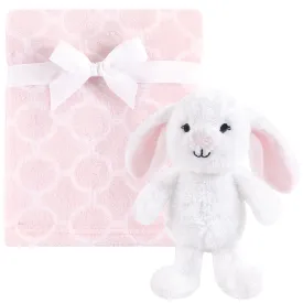 Hudson Baby Plush Blanket with Toy, Snuggly Bunny