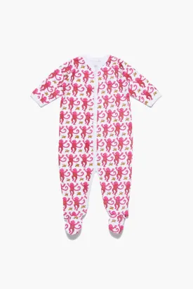 Infant Pink Monkey Footie Pajamas