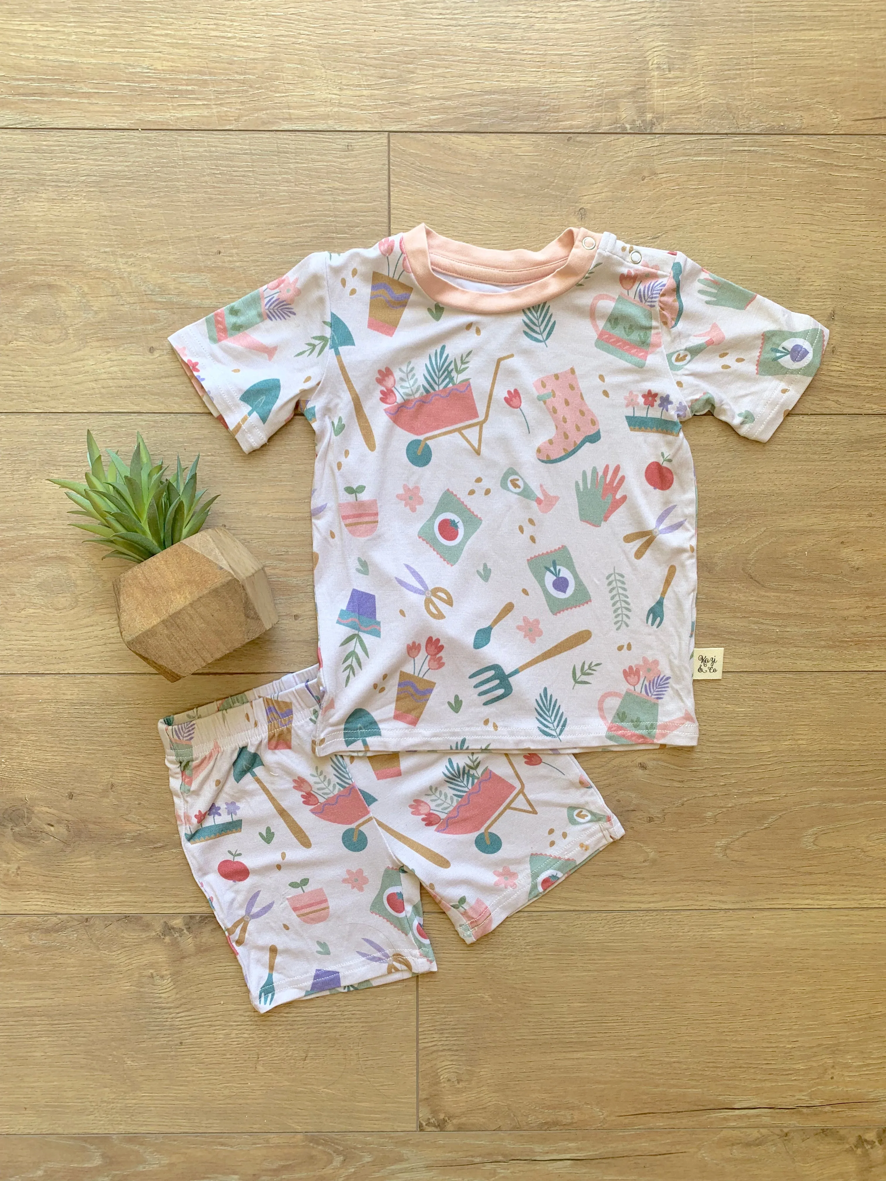 Kozi & Co Peony Tools S/S Pajama Set with Shorts